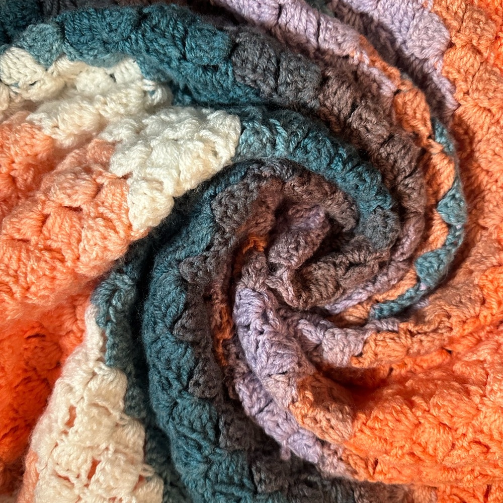 Handmade Baby Blanket Crochet Girls Cuddly Afghan